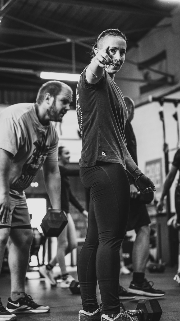 Marie à l’entraînement dans une box